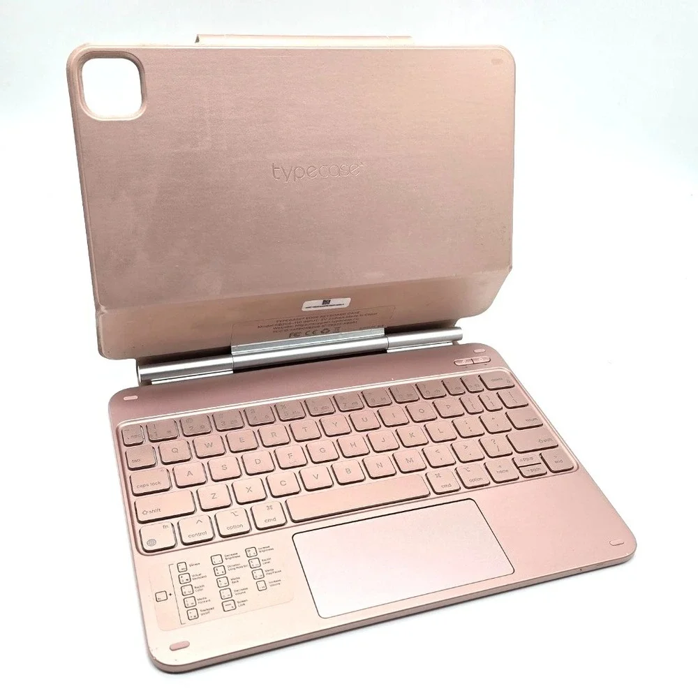 typecase Edge iPad 11 Keyboard Case Trackpad Backlit for Air Pro‎ Rose Gold
